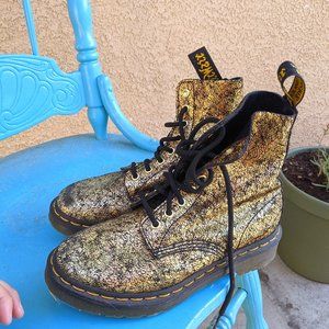 Dr. Marten's Gold Glitter Boots